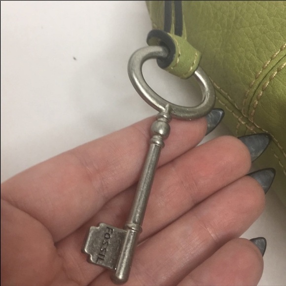 Fossil Hanover Top Zip Shoulder Bag Purse Lime - Picture 6 of 13